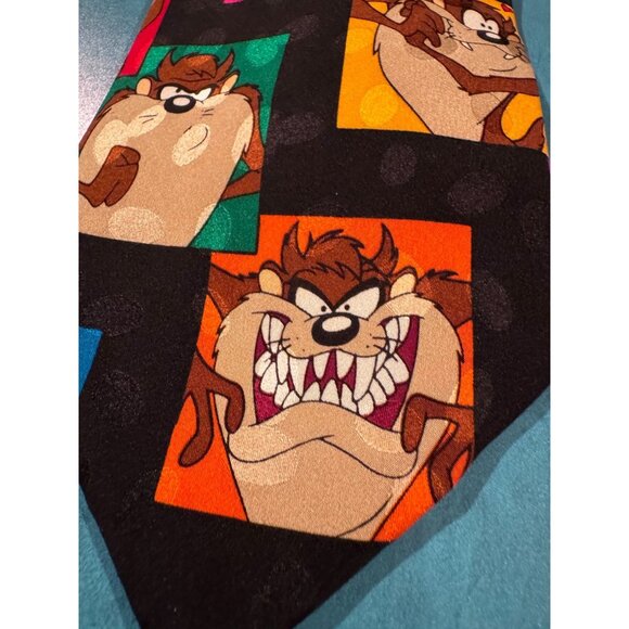 Lot of 2 Vintage Looney Tunes Taz Silk Neckties – Tasmanian Devil Cartoon Print - Picture 13 of 13